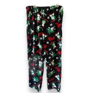 Elf Raised By Elves Elastic Waist Graphic Sleepwear Pajama Pants Black Green XL
